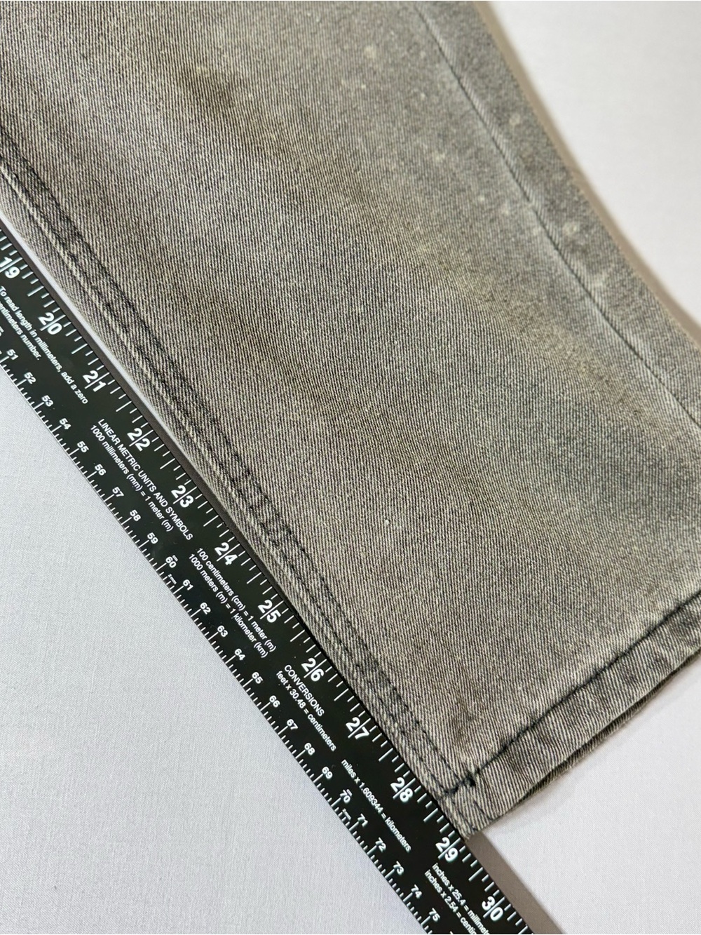 Revenge Clothing Gray Slim Straight Jeans with Mint Embroidered Logo - Picture 6 of 9